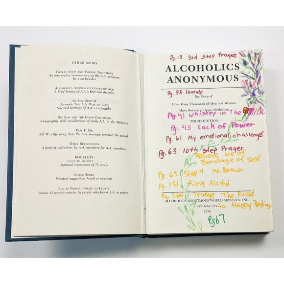 Lot 3 ALCOHOLICS ANONYMOUS Books 3rd Ed 1977 HC; Courage to Change; 2020 Mini Ed - Picture 7 of 10